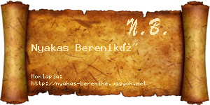 Nyakas Bereniké névjegykártya
